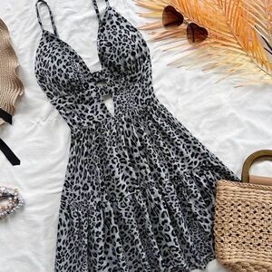 Leopard Print Midi Dress